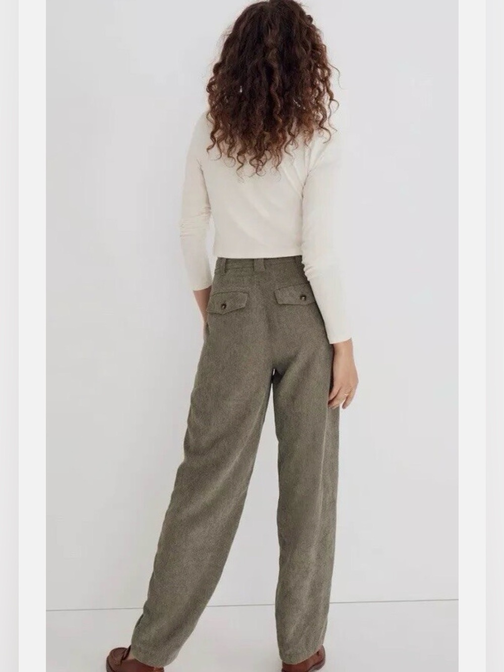 Madewell Corduroy Pants Hi Rise Pleated Tapered Women’ 8 Relaxed Distant Surplus